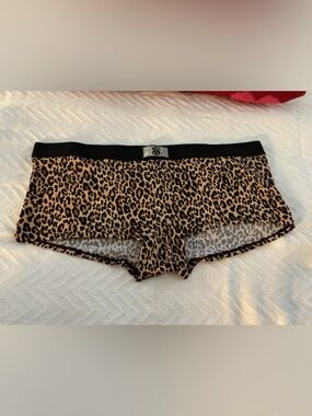 Victoria's Secret Leopard Print Cheeky Briefs - Tan & Black